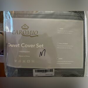 Caromio Gray Duvet Cover Set